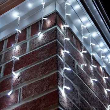 Jégcsap LED Fényfüzér Hideg Fehér 5m