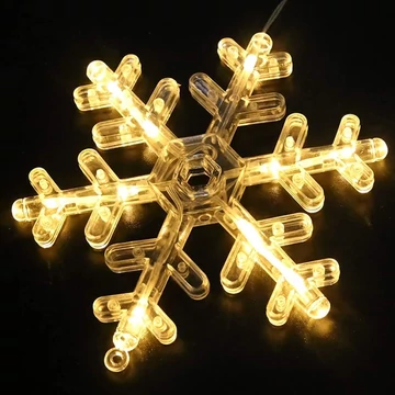 LED elemes ablakdísz hópehely 20cm meleg fehér