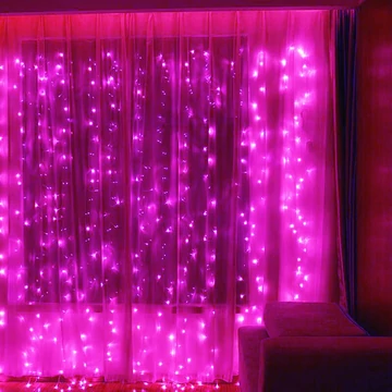 Pink Fényfüggöny 2m x 2m Toldható