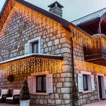 Jégcsap LED Fényfüzér Meleg Fehér 5m