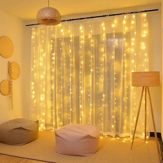 Micro LED Fényfüggöny 2x2m Meleg Fehér Toldható